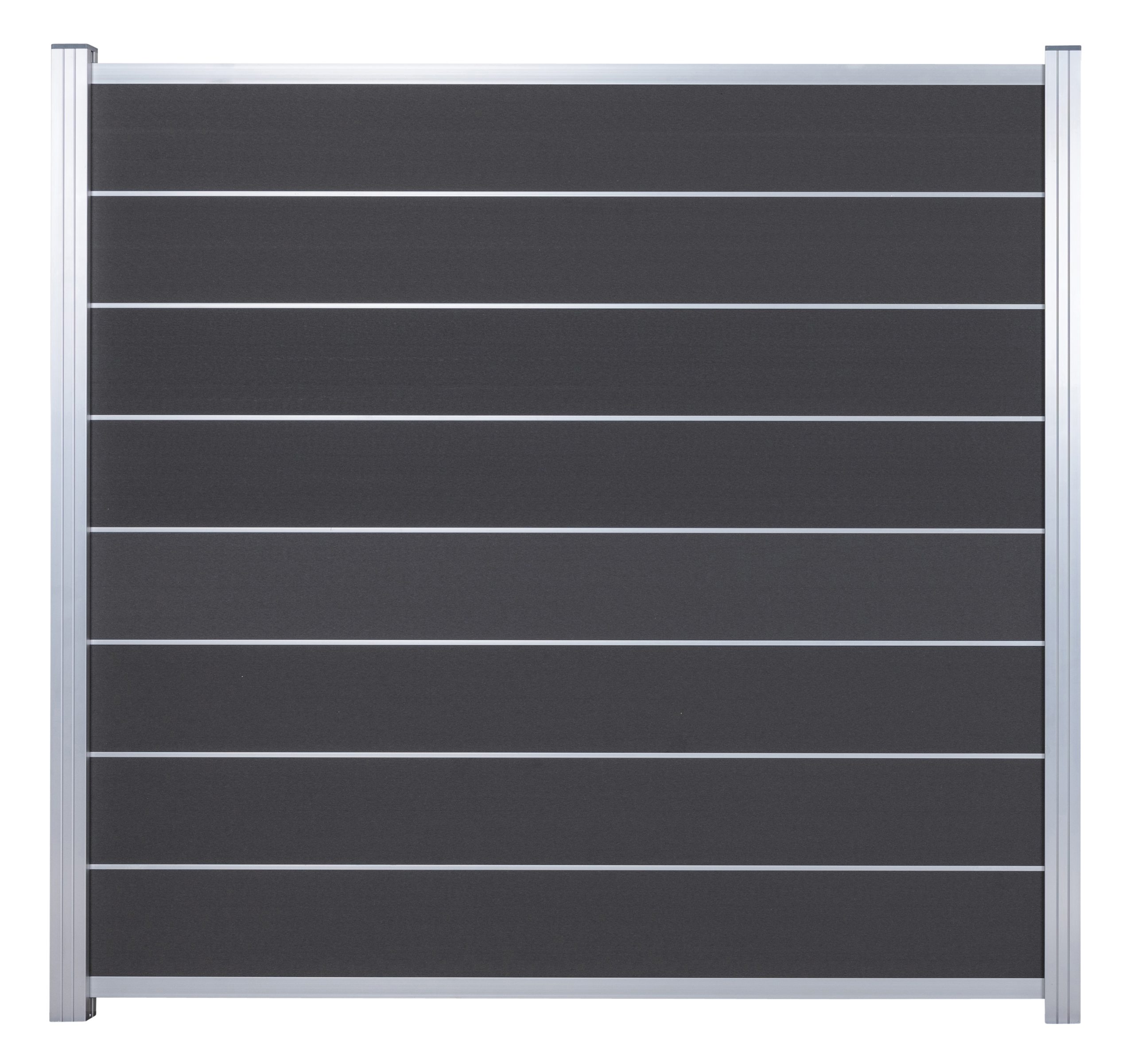 WPC Steckzaun NORDERNEY - 180x180 cm Schiefergrau | V-Line