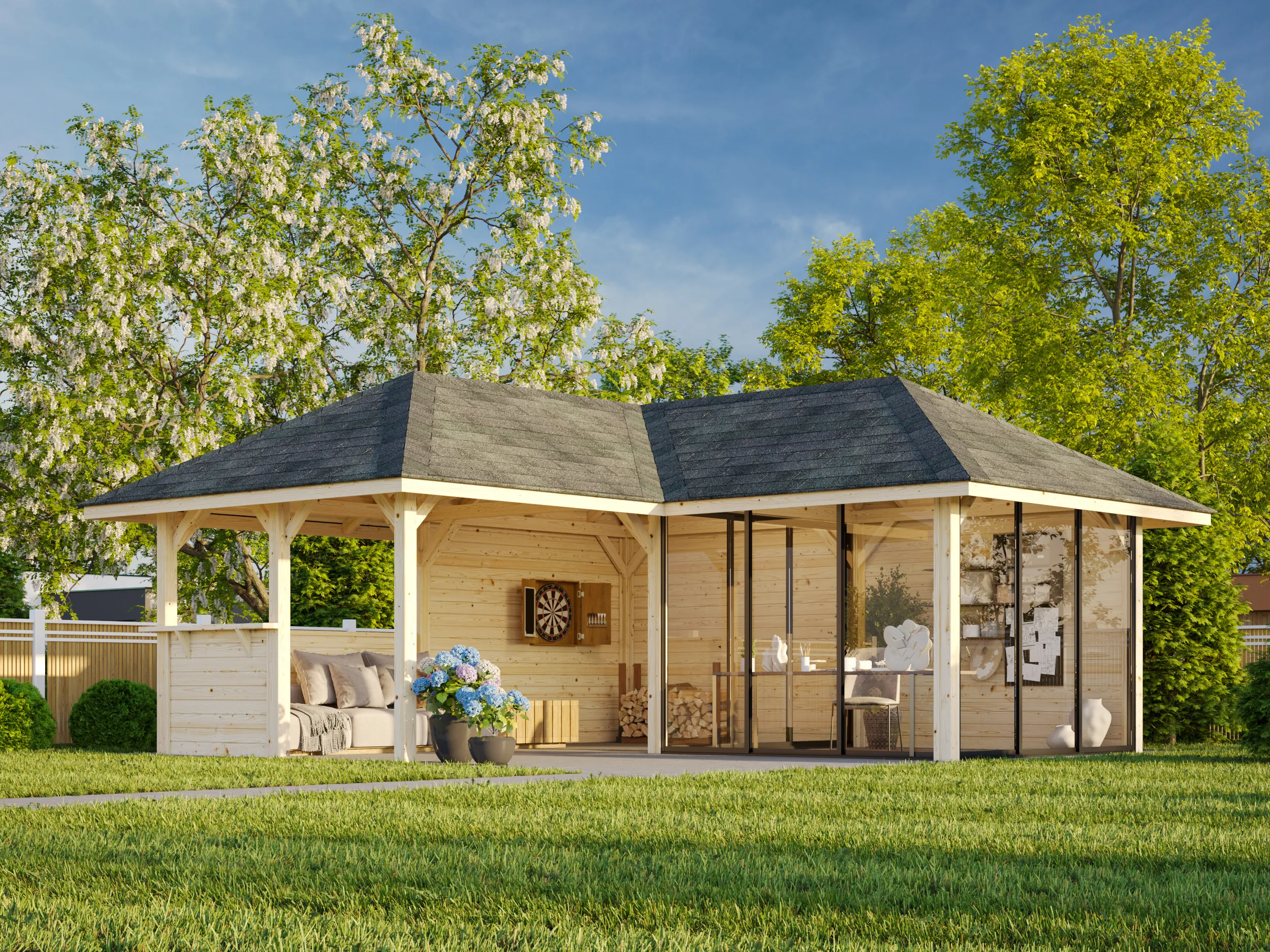 Pavillon Bianca 24,9 m² SET Slide 210 / 510 Connect