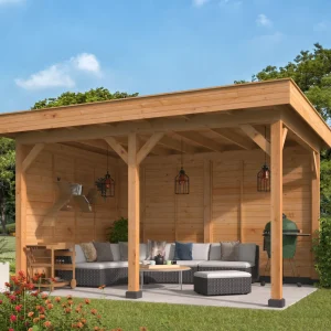 Pavillon Oslo 2 L – aus Douglasie mit Flachdach Pavillon Oslo 2 L – aus Douglasie mit Flachdach