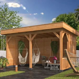 Pavillon Oslo 3 L – aus Douglasie mit Flachdach
