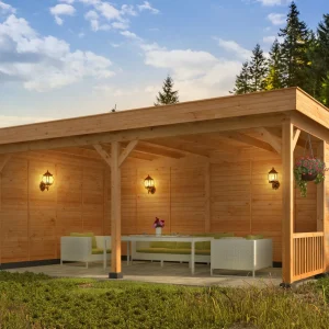 Pavillon Oslo 3 XL – aus Douglasie mit Flachdach