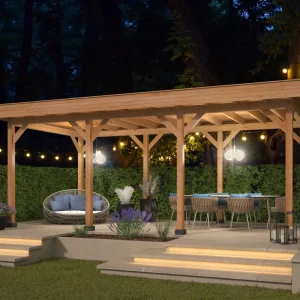 Pavillon Oslo 5 L – aus Douglasie mit Flachdach