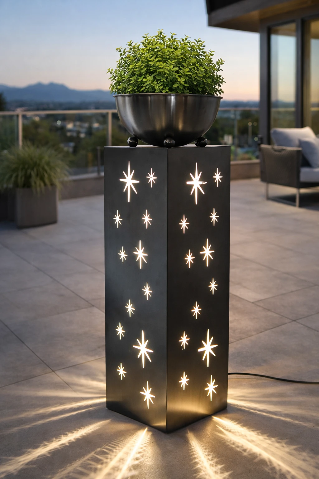 Pflanzsäule mit LED-Beleuchtung 75 cm