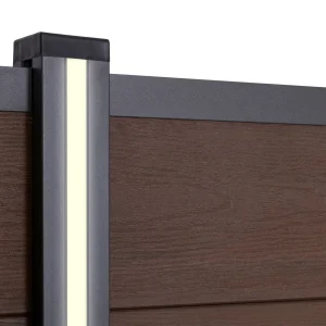 LED Solar-Lichtleiste für 68×68 mm Steckzaunpfosten, senkrecht | V-Line