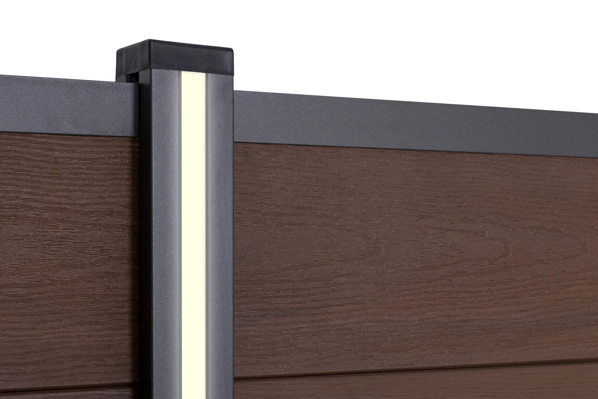 LED Solar-Lichtleiste für 68x68 mm Steckzaunpfosten, senkrecht | V-Line