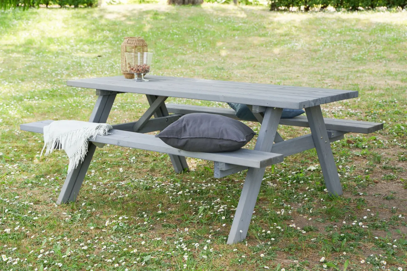 Massiver Picknicktisch Moana GRAU