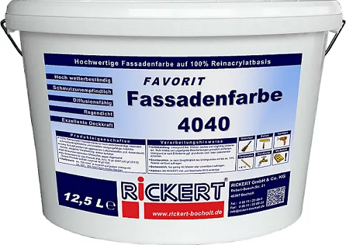 Rickert FAVORIT Fassadenfarbe 4040 12,5 ltr.