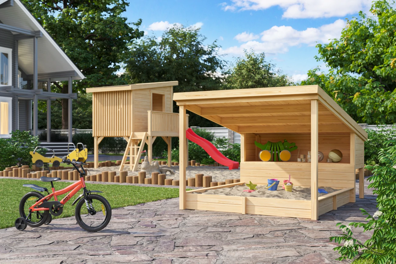 Spielhaus Pippi 2 mit Sandkasten