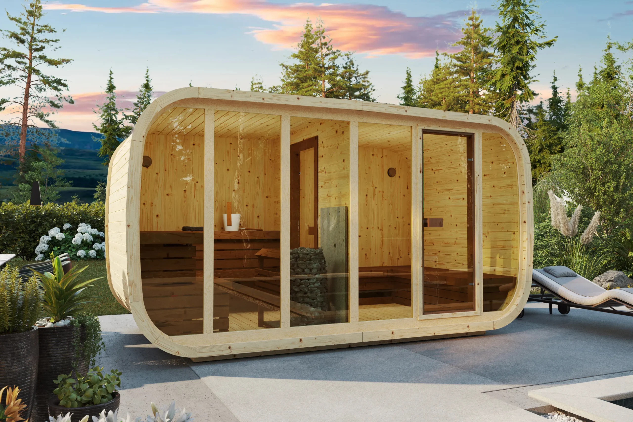 Saunafass Klaar aus Fichte oder Thermo-Holz