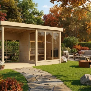 Saunahaus Anita 4,5 m²  mit Terrasse