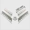 Schlüter Dilex-HKS-E/E 90° PG Vorgeschnittene Ecke V2A pastellgrau O = 7 mm
