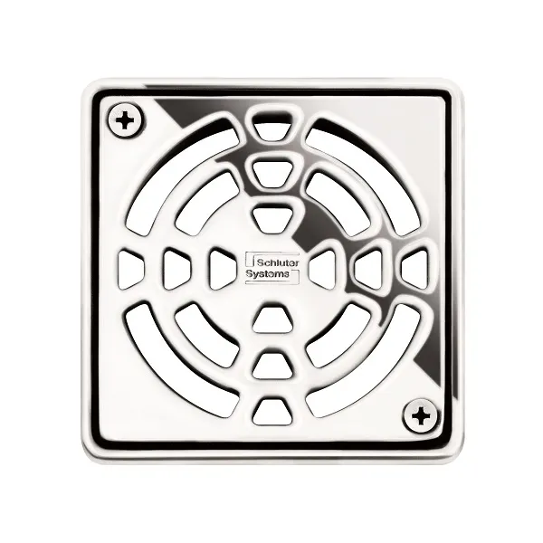 Schlüter Kerdi Drain Rost-/Rahmen-Set 10x10cm Edelstahl hochglanzpoliert mit Schrauben Design 1