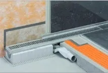 Schlüter Kerdi Line F 40 Set Edelstahl-Duschrinne horizontal mit integriertem Geruchsverschluss