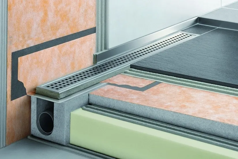Schlüter Kerdi Line H 40 Set Edelstahl-Duschrinne horizontal mit Geruchsverschluss