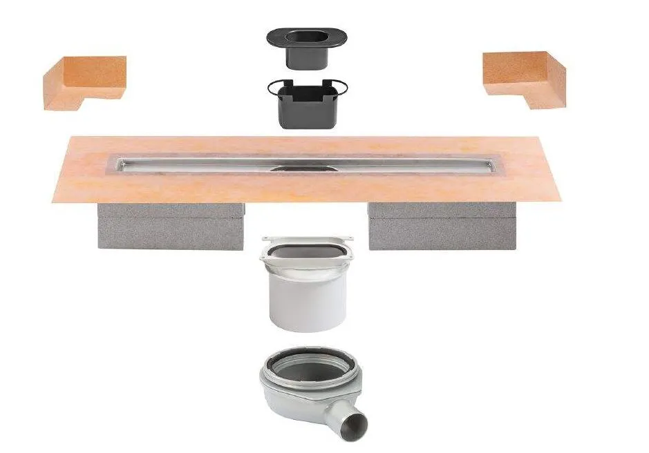 Schlüter Kerdi Line H 50 G2 Set Edelstahl-Duschrinne horizontal mit Geruchsverschluss