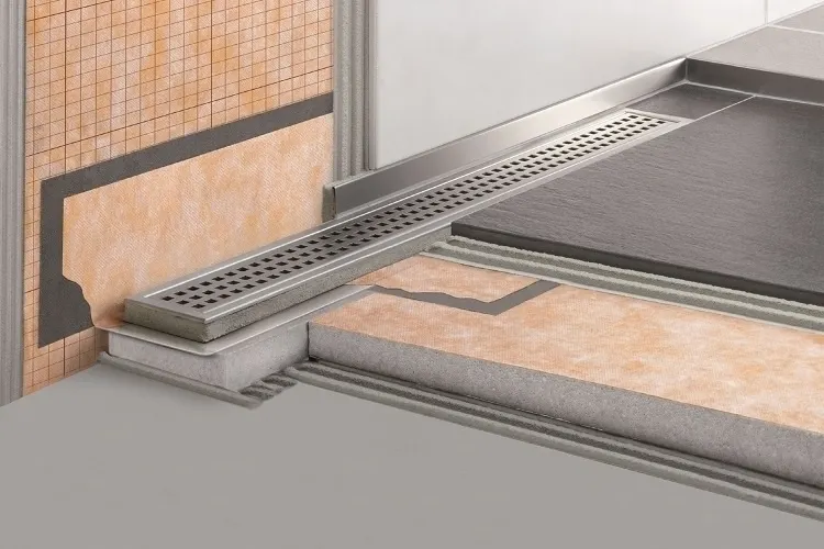 Schlüter Kerdi Line VOS Set Edelstahl-Duschrinne dezentral mit Siphon