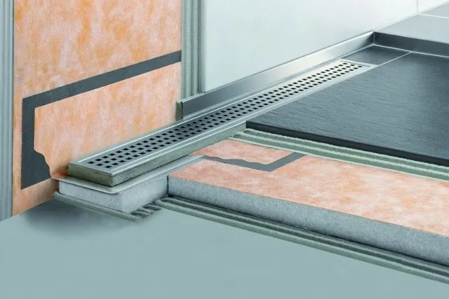 Schlüter Kerdi Line VS Set Edelstahl-Duschrinne vertikal mit Siphon