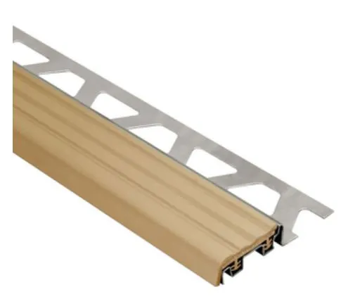 Schlüter Trep-S-E Edelstahl Treppenprofil schmal 1,5 m hellbeige 26 mm breit