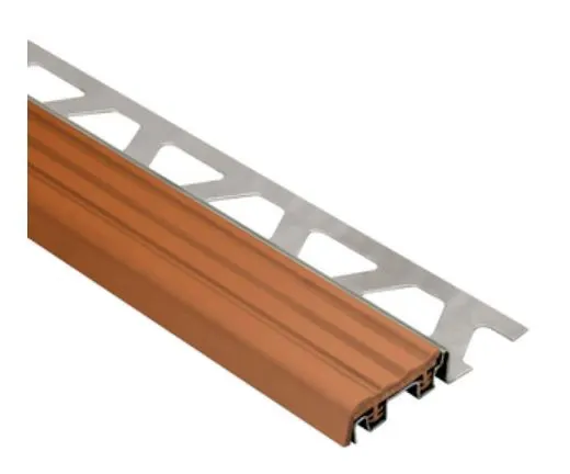 Schlüter Trep-S-E Edelstahl Treppenprofil schmal 1,5 m nussbraun 26 mm breit