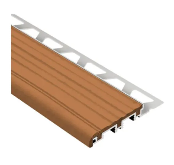 Schlüter Trep B Alu Treppenprofil breit 2,5 m nussbraun 52 mm breit