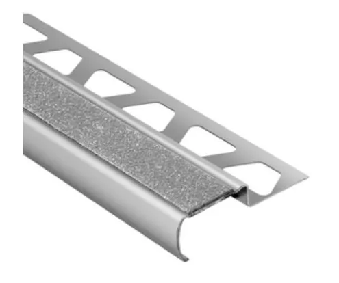 Schlüter Trep GS Treppenprofil schmal Edelstahl gebürstet 1 m R11 transparent