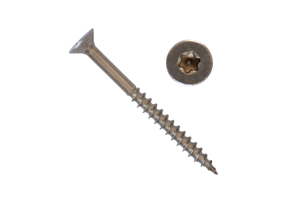 80 Stück Edelstahl Schrauben V2A 4,5x50 mm Torx + Bit