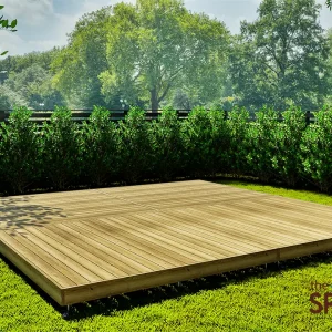Spa-Deck® ist eine universelle Fertigterrasse für den Garten – nutzbar als klassische Terrasse sowie als tragfähiges Podest oder Fundament für Whirlpools, Sauna, Fasssauna, Badefass sowie Gartenhäuser und Gerätehäuser