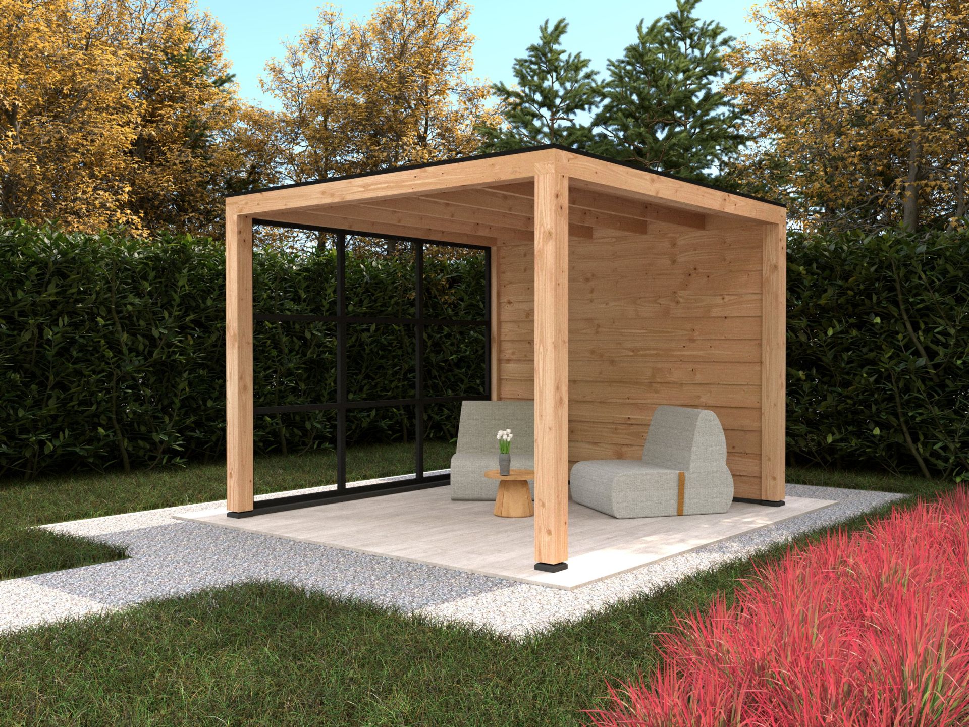 Pavillon Stavanger 1 XL – aus Douglasie mit Flachdach