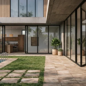 Feinsteinzeug-Terrassenplatten Horton Beige
