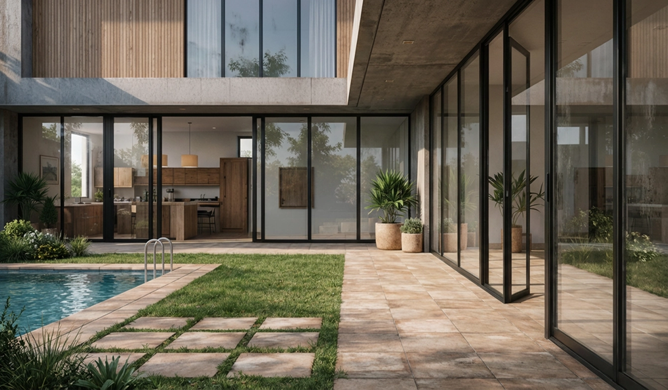 Feinsteinzeug-Terrassenplatten Horton Beige