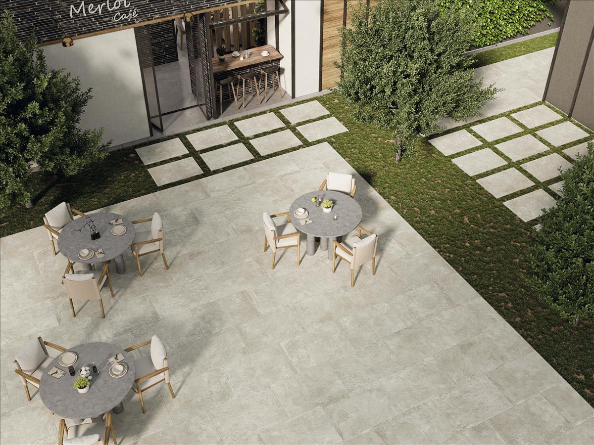 Feinsteinzeug-Terrassenplatten MERLOT Grau