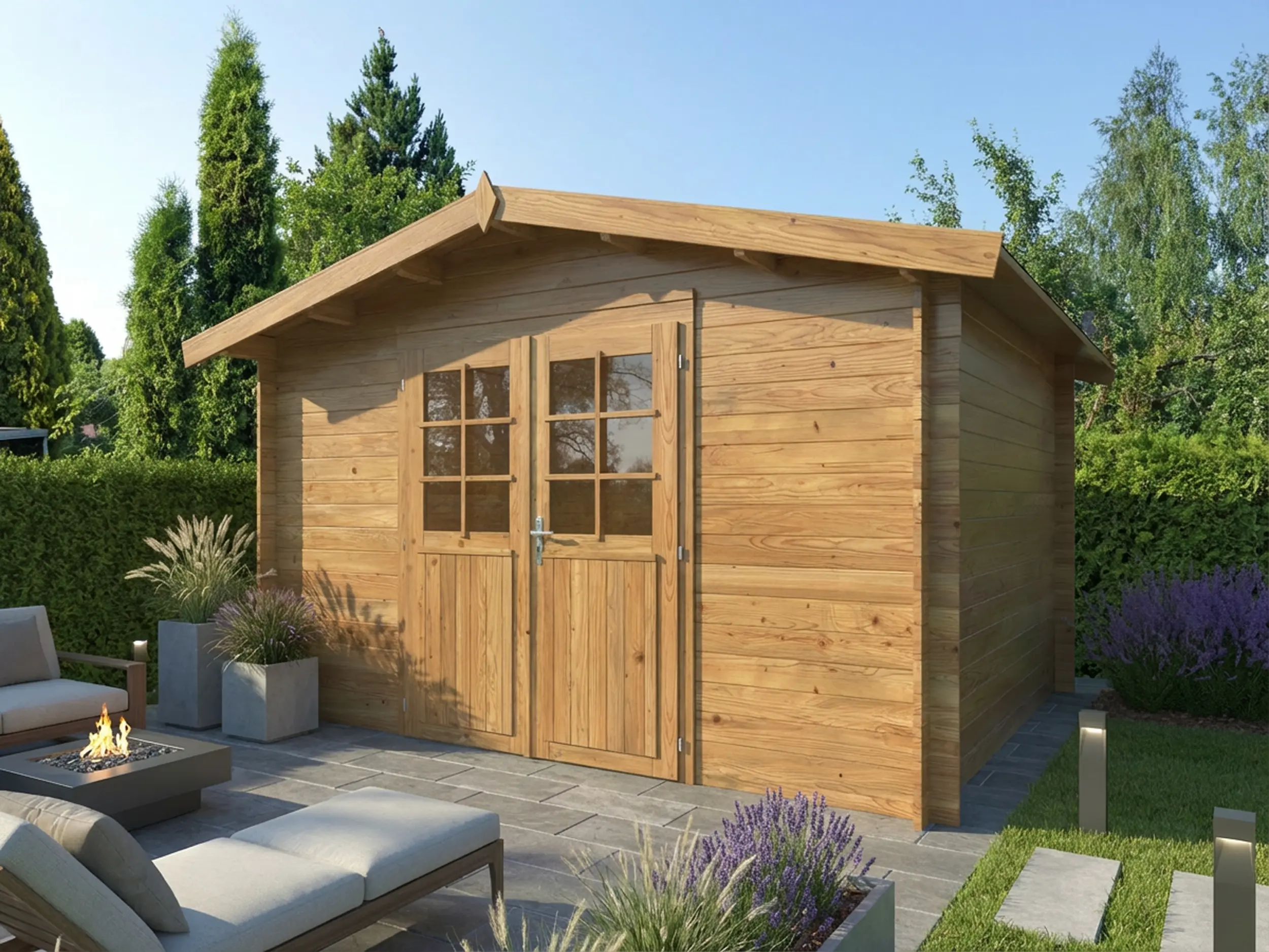 Gartenhaus Valentine 9,0 m² - BRAUN IMPRÄGNIERT