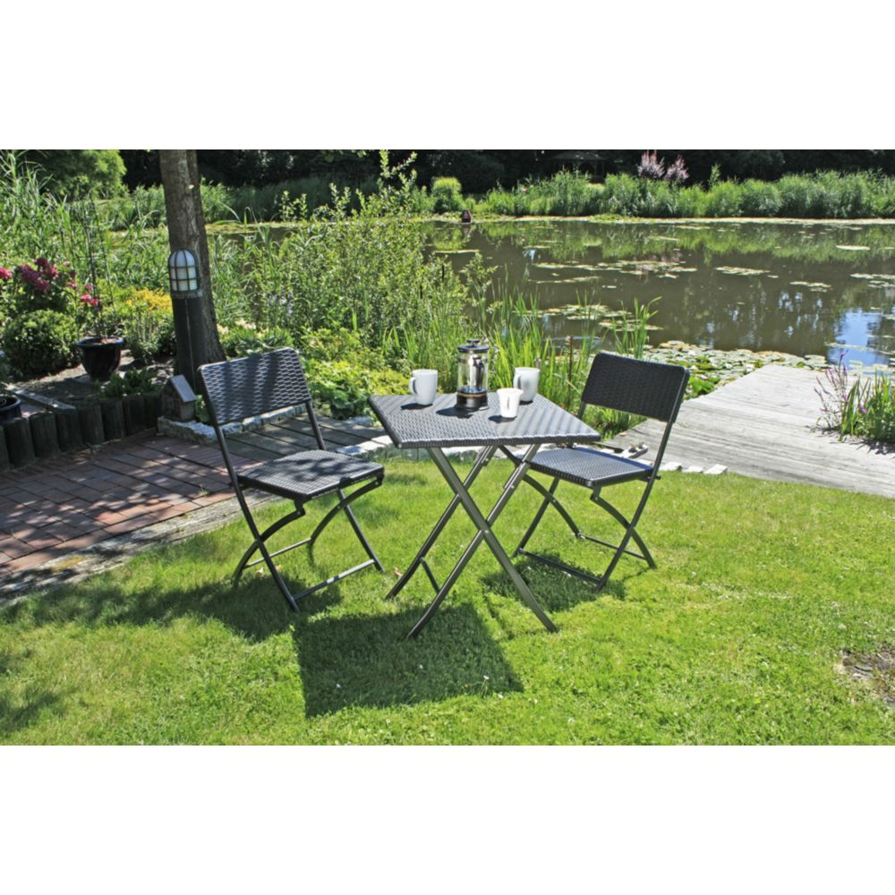Balkon-Set Ventana, 3-tlg; Rattan Optik