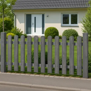 Komplettset Vorgartenzaun Yvonne GRAU – Friesenzaun