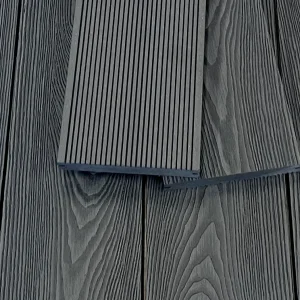 WPC Terrassendielen XTRA Massiv Eiche Dunkelgrau 19×140 mm
