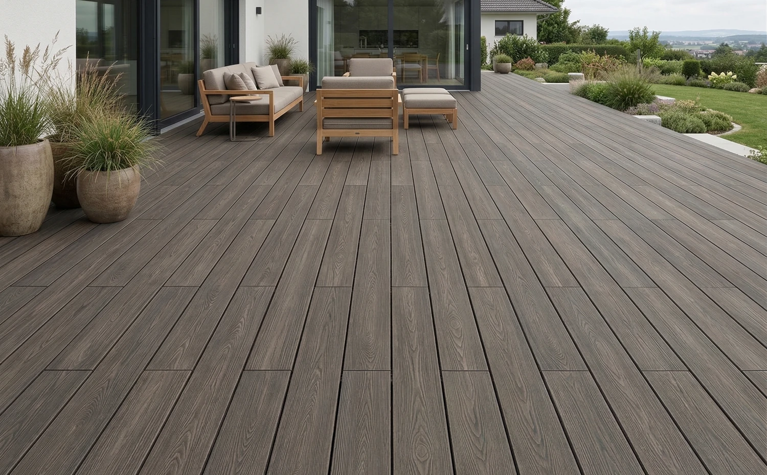 WPC Terrassendielen Komplettset XTRA Thermo-Eiche Bi-Color 19x140 mm