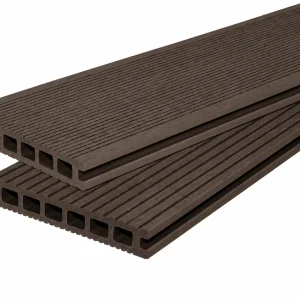 WPC Terrassendielen Premium Dunkelbraun 23×146 mm