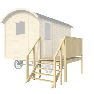 Zirkuswagen Veranda für Seiteneingang mit Treppe