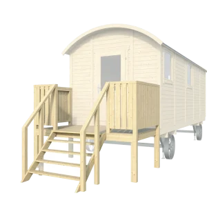 Zirkuswagen Veranda für Vordereingang mit Treppe