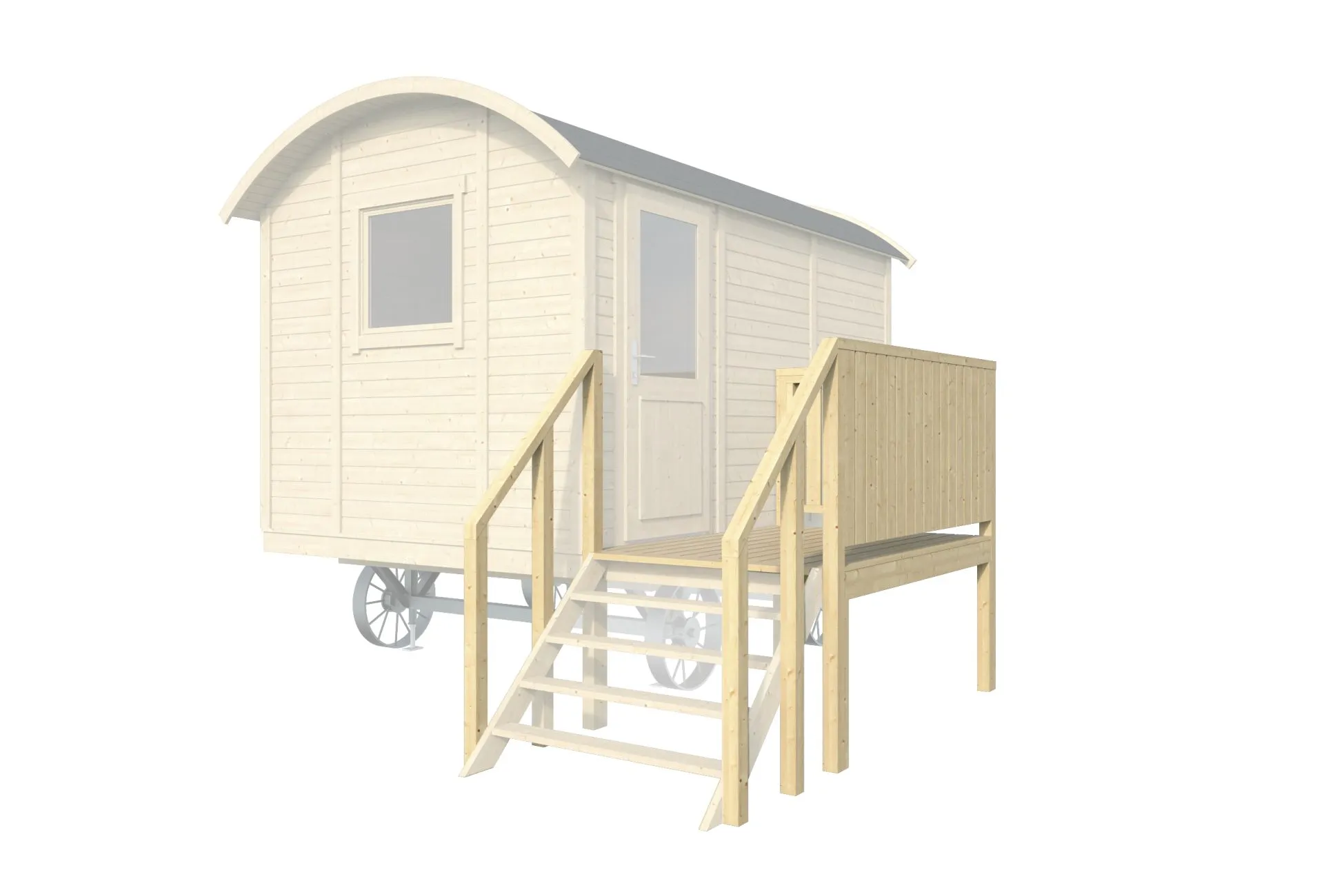 Zirkuswagen Veranda für Seiteneingang ohne Treppe