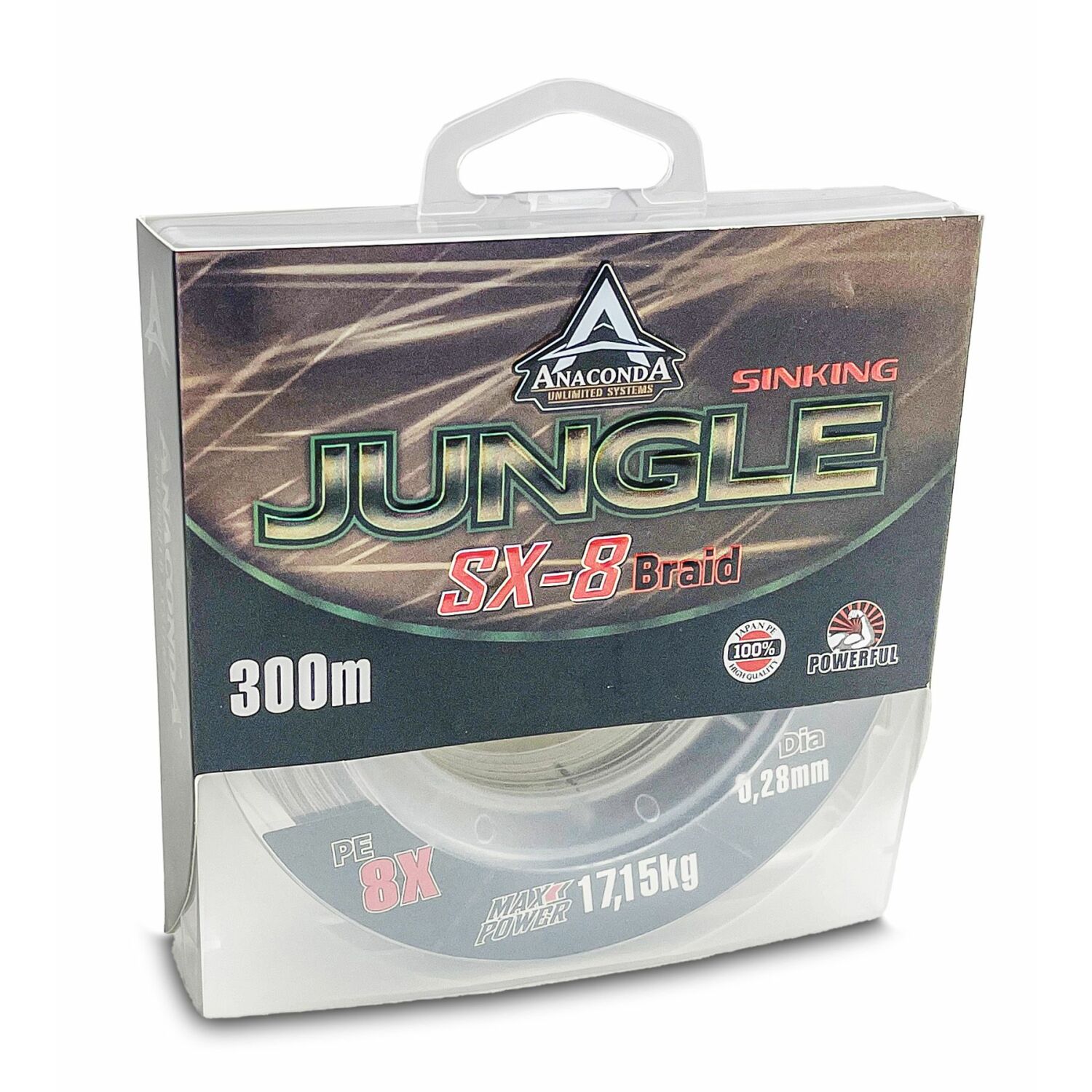 Anaconda Jungle SX-8 Braid Sinking 300 m 0,28 mm / 17,15 kg