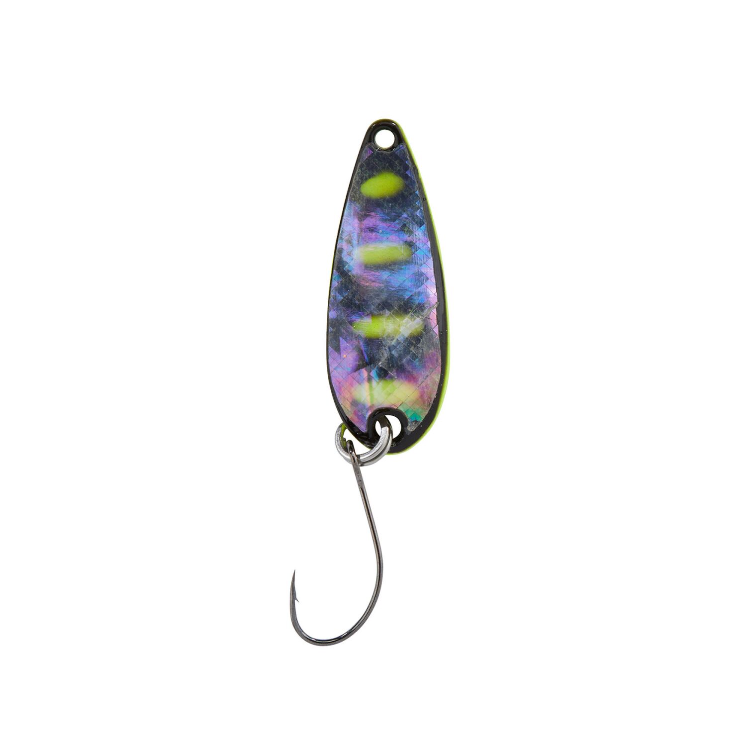 Balzer Perlmutt Abalone Spoon schwarz mit gelben Streifen