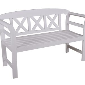 Bank Vancouver, 2-Sitzer aus Eukalyptusholz white washed