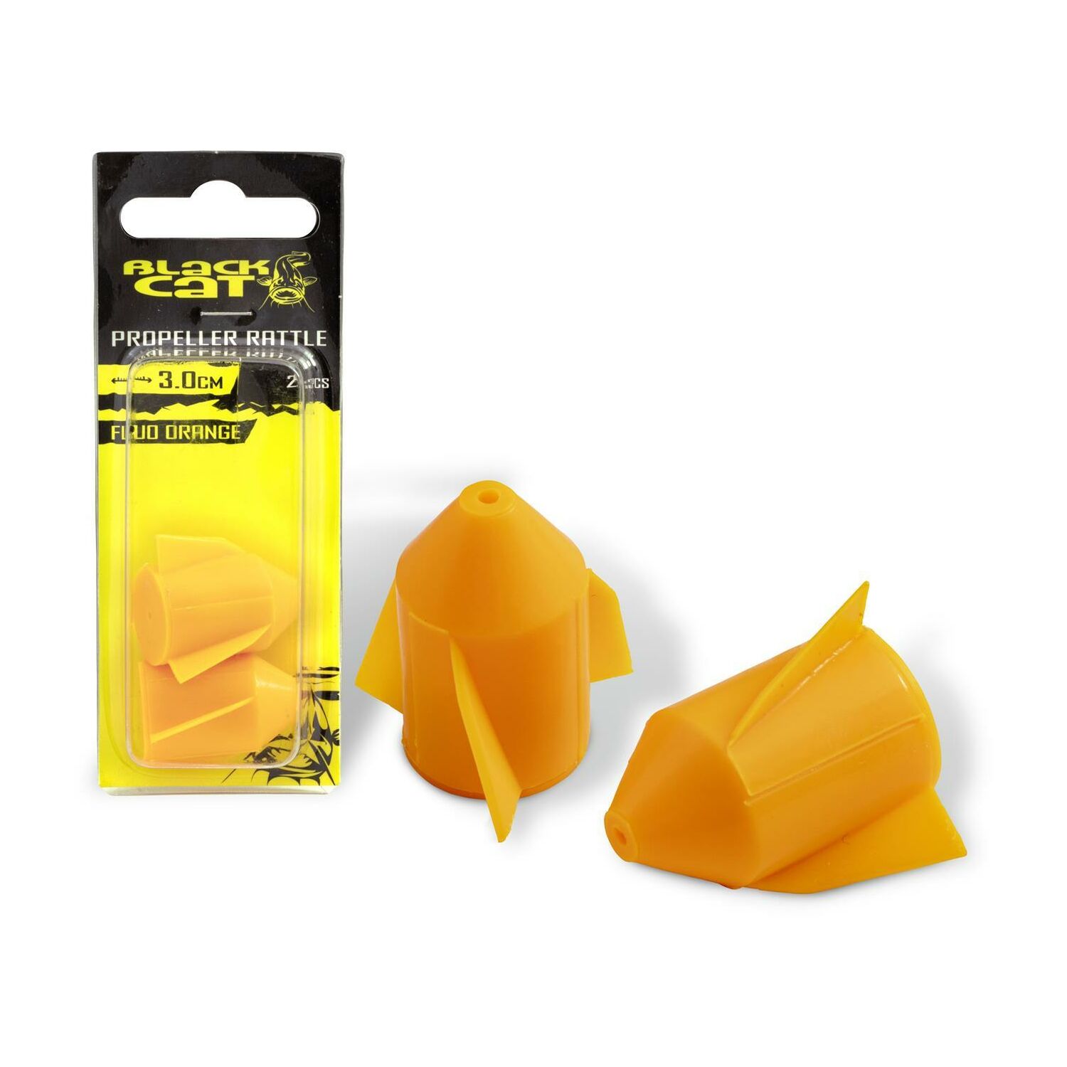 Black Cat Propeller-Rasseln 3cm fluo orange 2 Stück