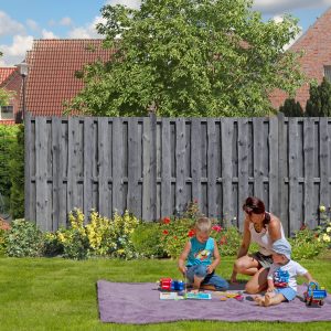 Komplettset Sichtschutzzaun Natura / Bert KDI Grau 180×180 cm