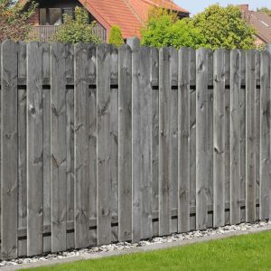 Komplettset Bohlenzaun Boleo / Franz KDI GRAU 180×180 cm