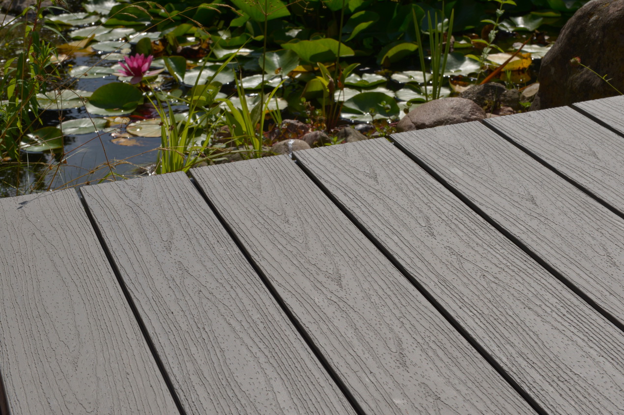 BPC Terrassendielen Massiv Komplettset Profi Xpanded Grau 20x210 mm