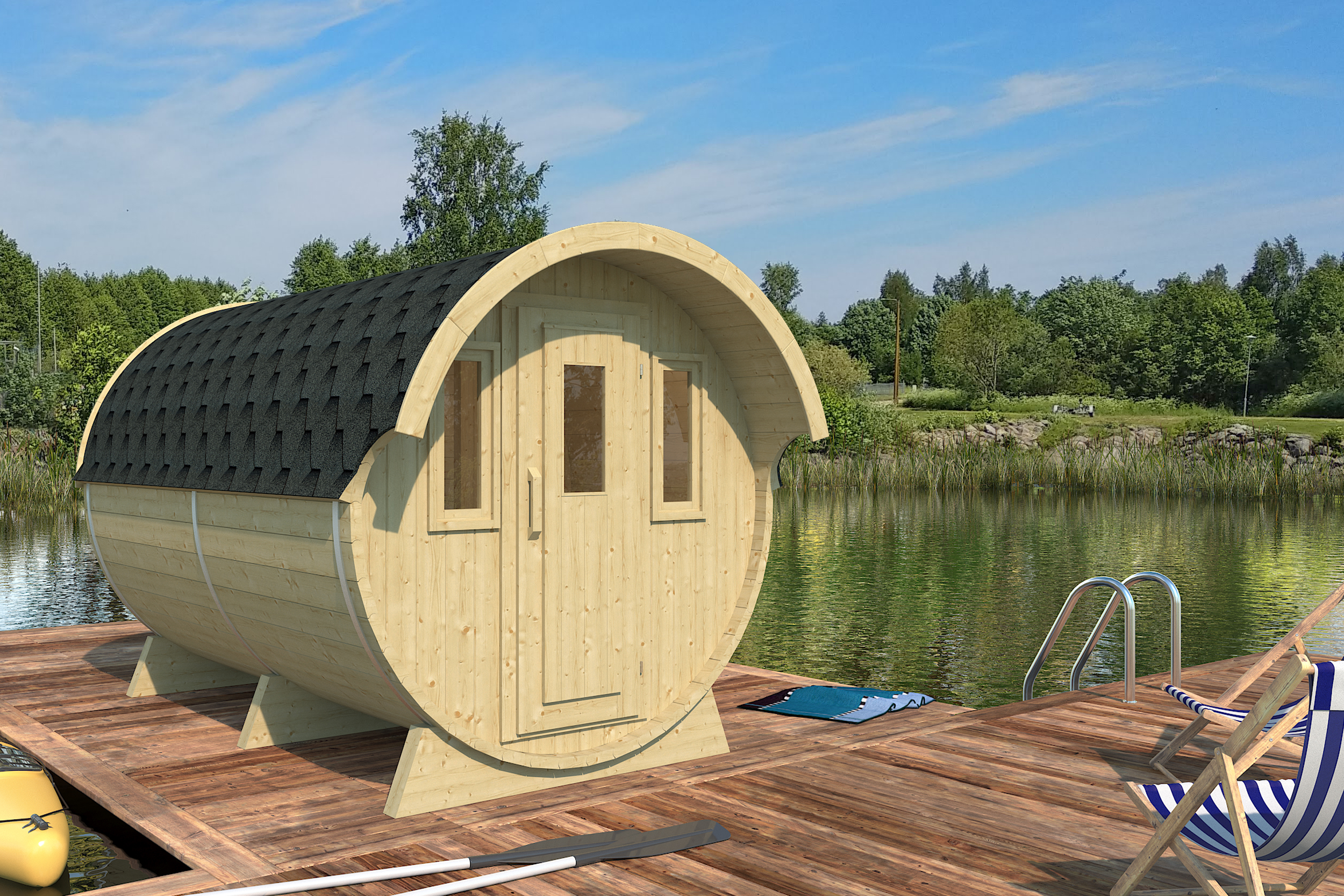 2-Raum-Campingfass / Schlaffass Taunus 330 cm
