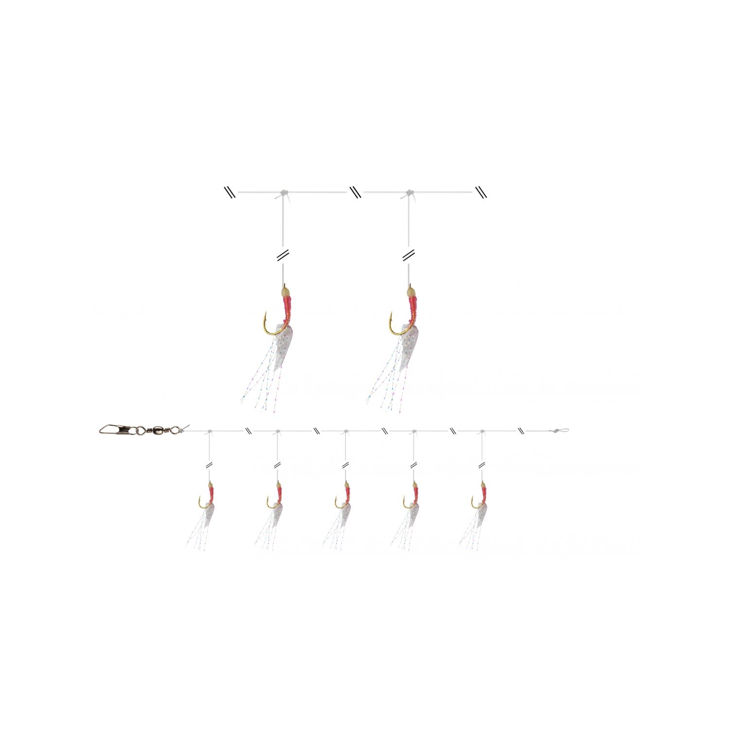 Daiwa GrandWave Herings-Vorfach 135 cm pink-glow