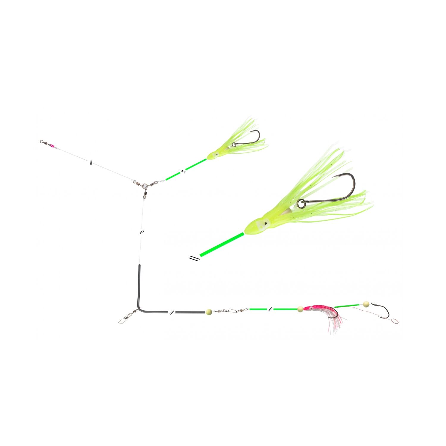 Daiwa GrandWave Leng Anti-Tangle Boom Rig mit Glow-Schlauch